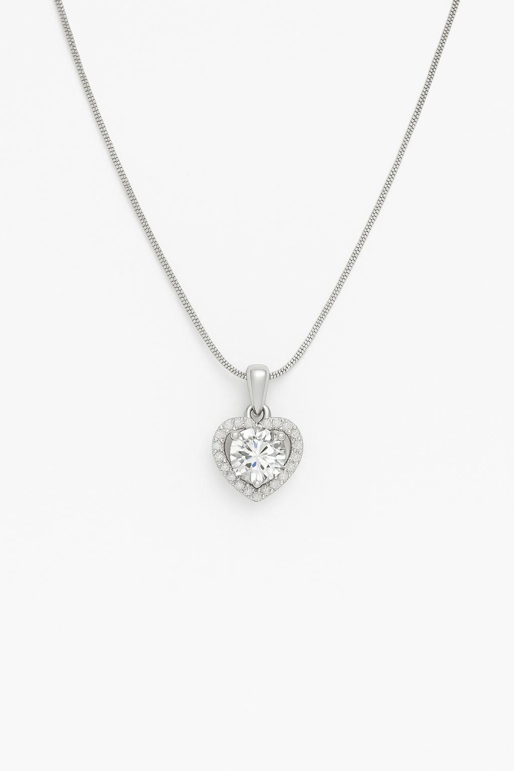 Tivara SparkleHeart Solitaire Pendant – 925 Silver