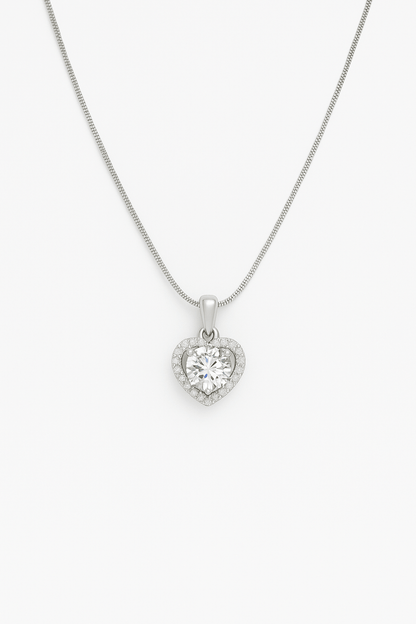 Tivara SparkleHeart Solitaire Pendant – 925 Silver