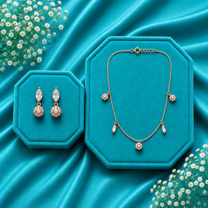 Aurora Charm Necklace Set – Rose Gold | 925 Sterling Silver