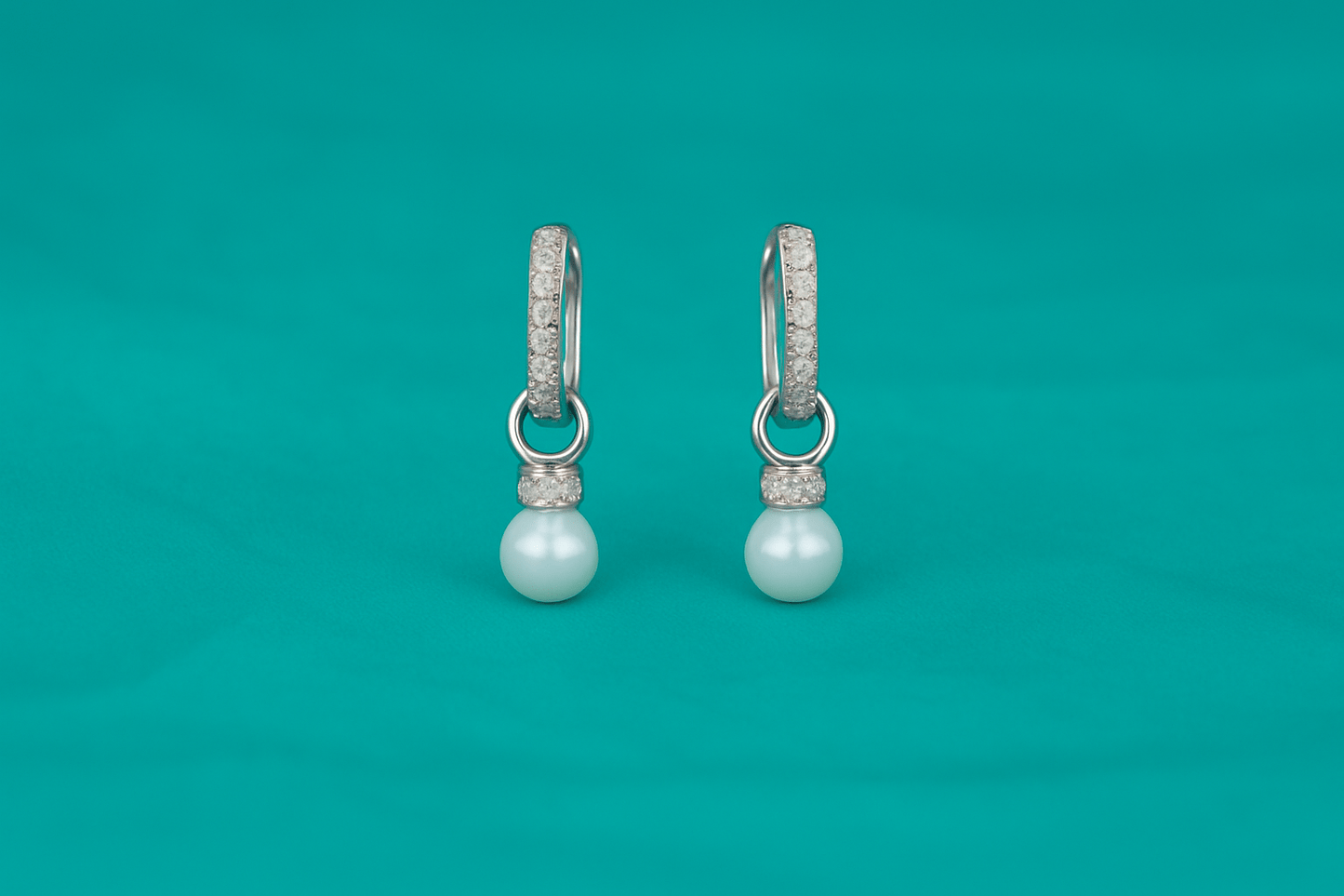 Luxe Pearl Convertible Hoop Earrings - 925 Silver