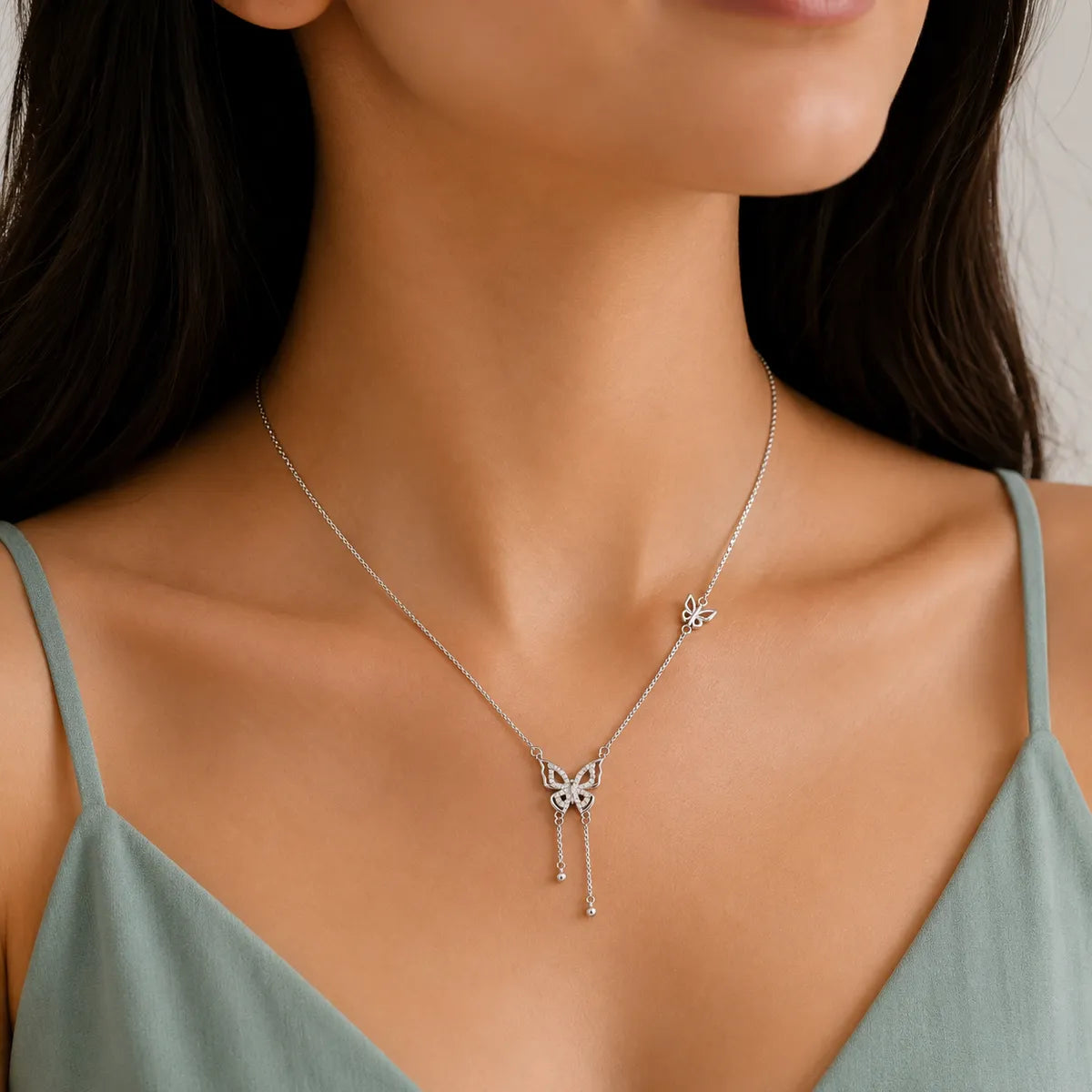 Flutter Grace Butterfly Necklace - 925 Sterling Silver