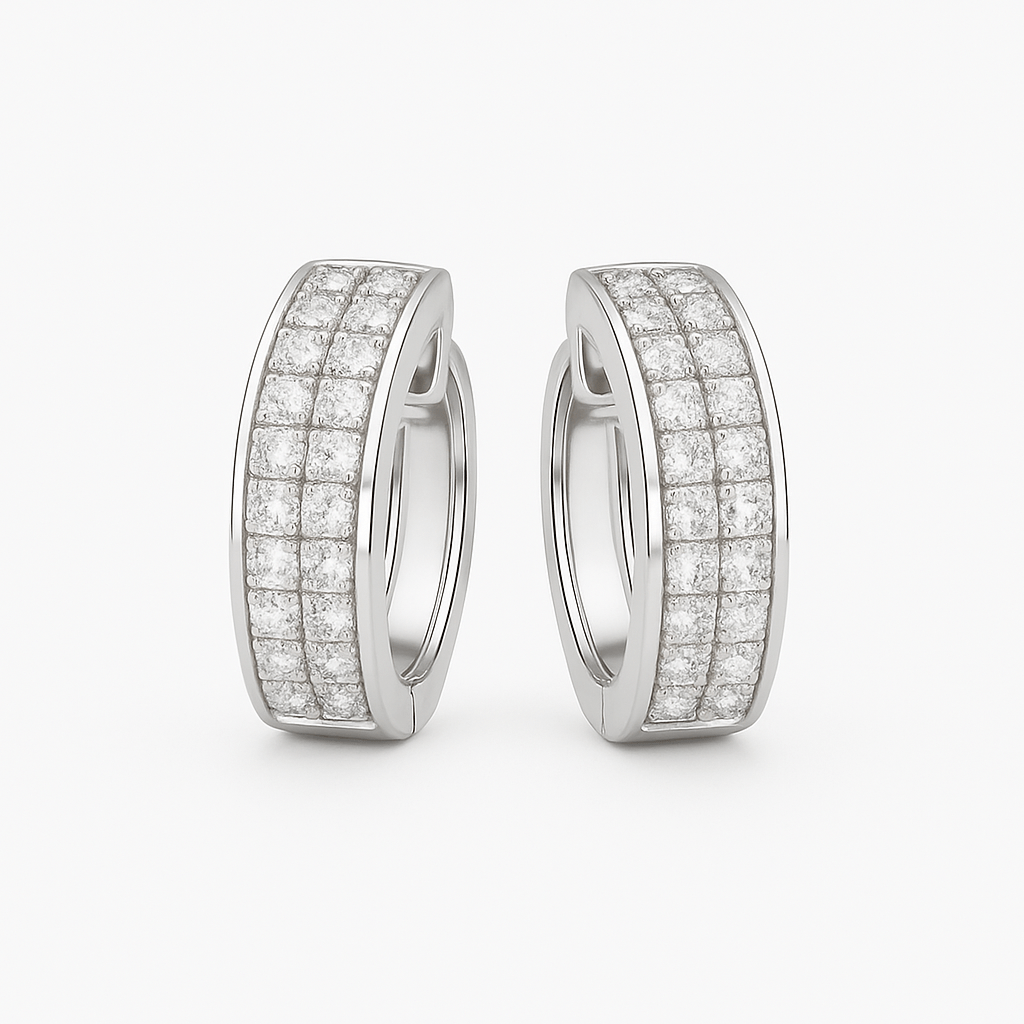 Classic Sparkle 925 Silver Hoop Earrings