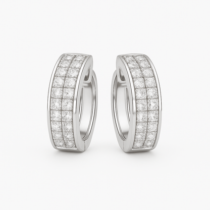 Classic Sparkle 925 Silver Hoop Earrings