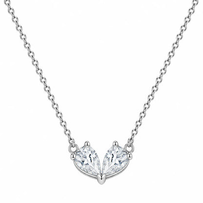Twin Heart Crystal Necklace - made with 925 Silver