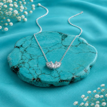 Twin Heart Crystal Necklace - made with 925 Silver