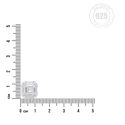 Emerald Edge Radiance Studs - 925 Silver - AAA Zircons