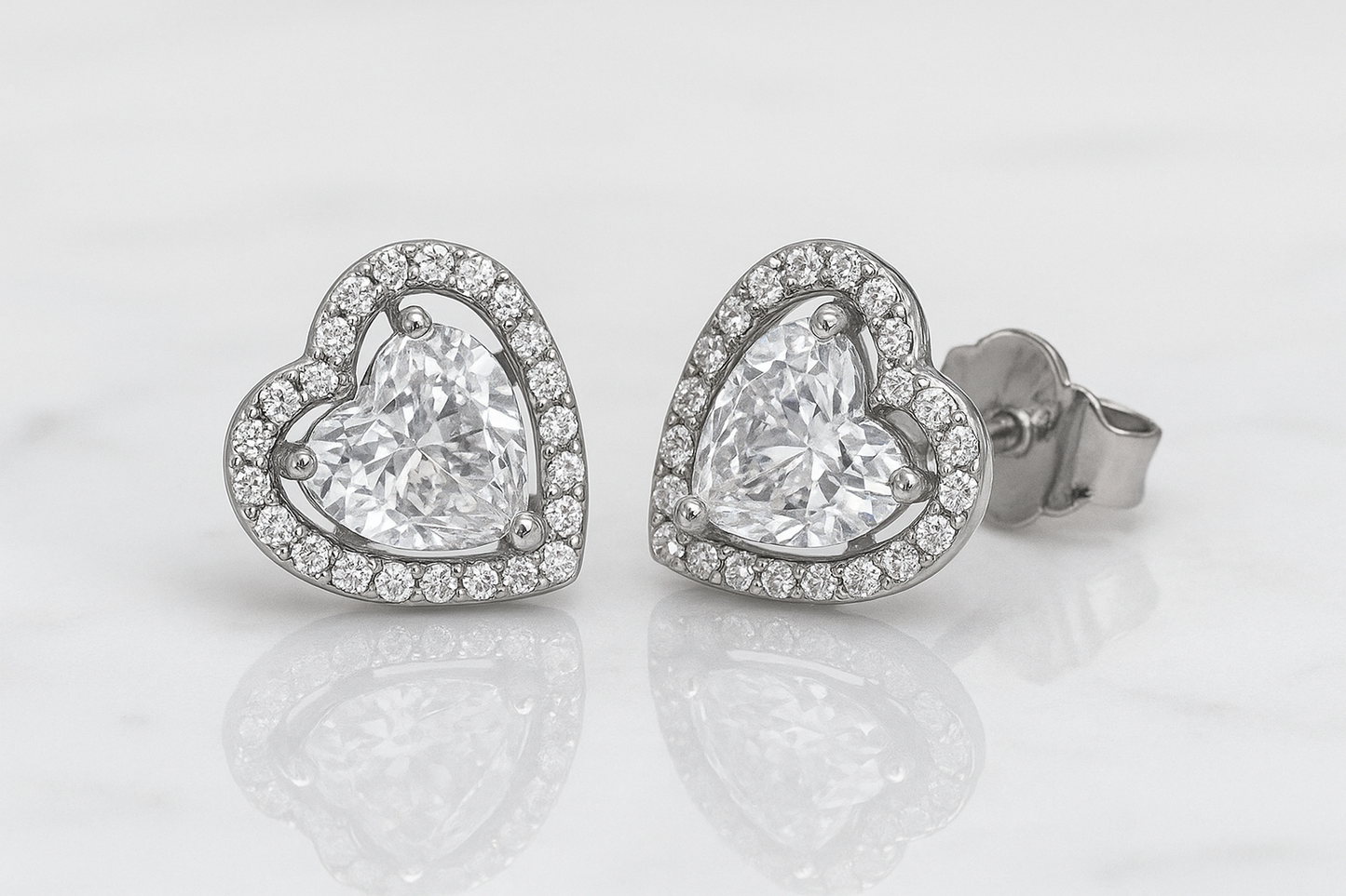 Solitaire Heart Shape - 925 Sterling Silver