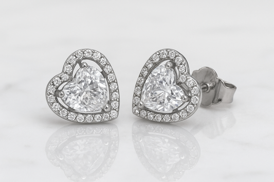 Solitaire Heart Shape - 925 Sterling Silver