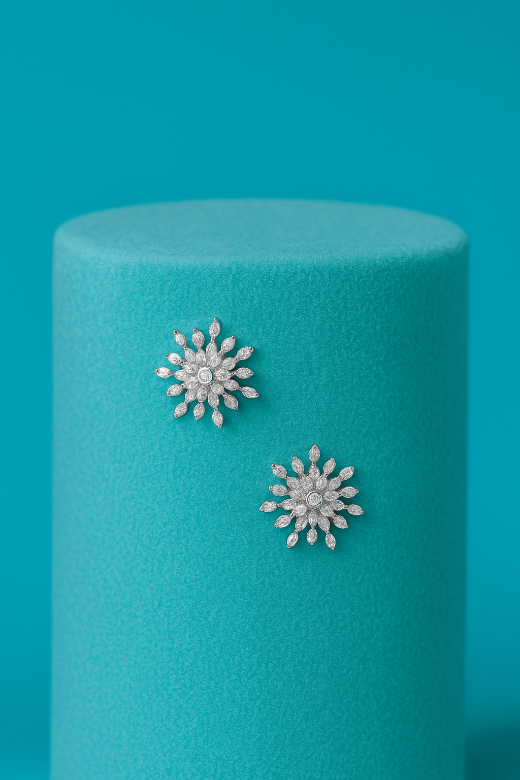 Radiant Bloom Stud Earrings- 925 Silver