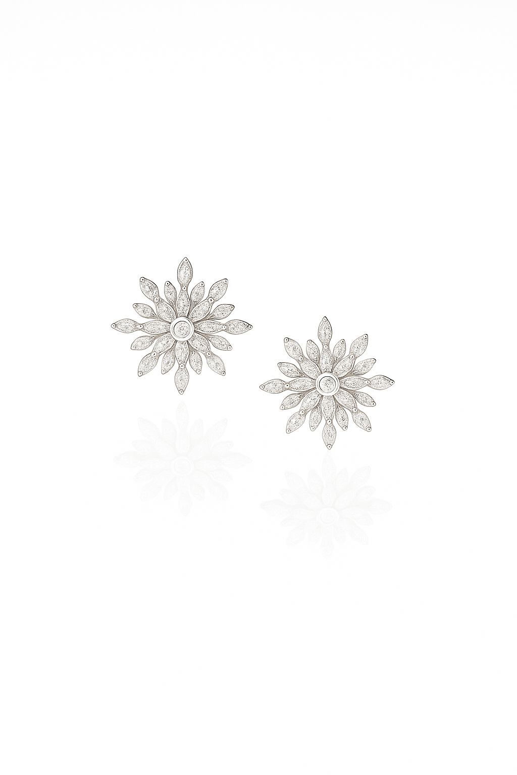 Radiant Bloom Stud Earrings- 925 Silver