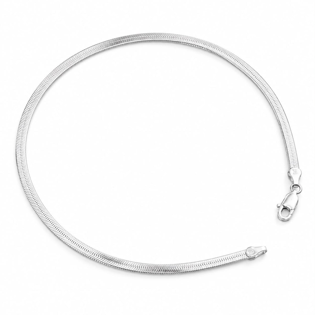 Tivara Minimal Flat Snake Anklet - Made with 925 Silver