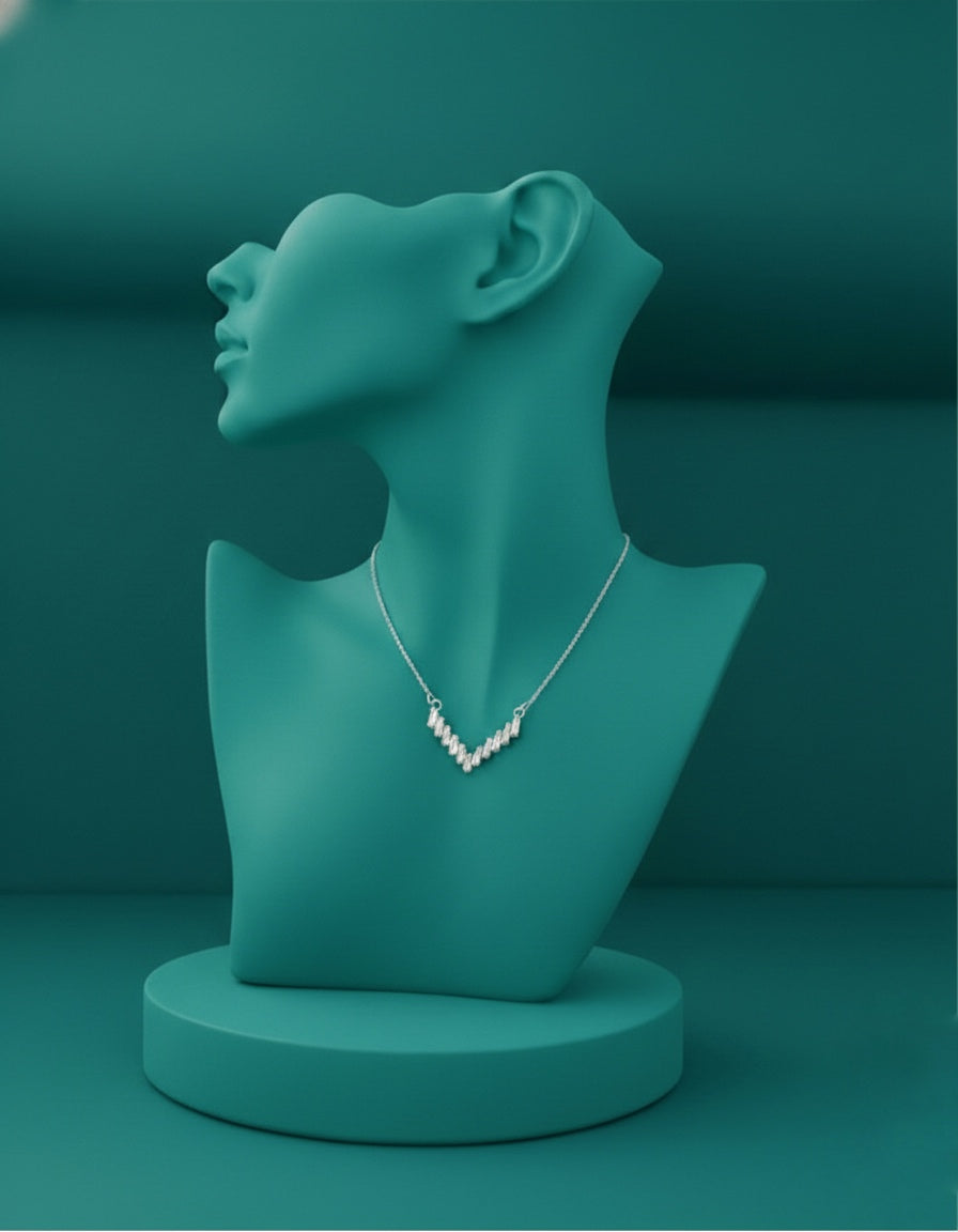 The Glacial Chevron Neckpiece- made with 925 Silver