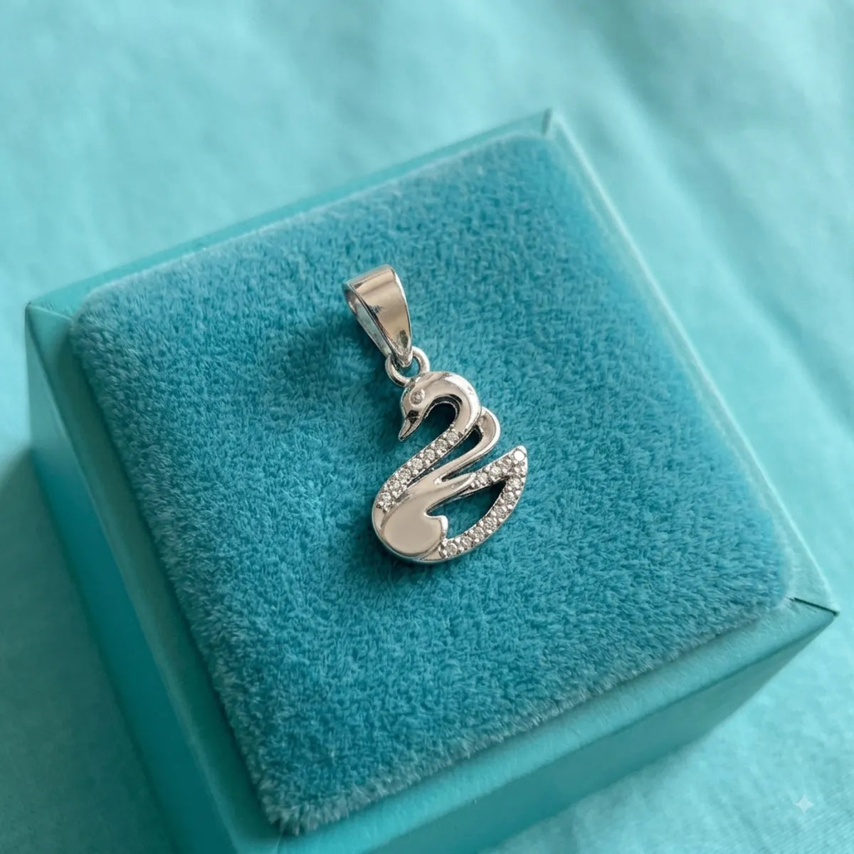 The Graceful Swan Pavé Pendant - made with 925 Silver