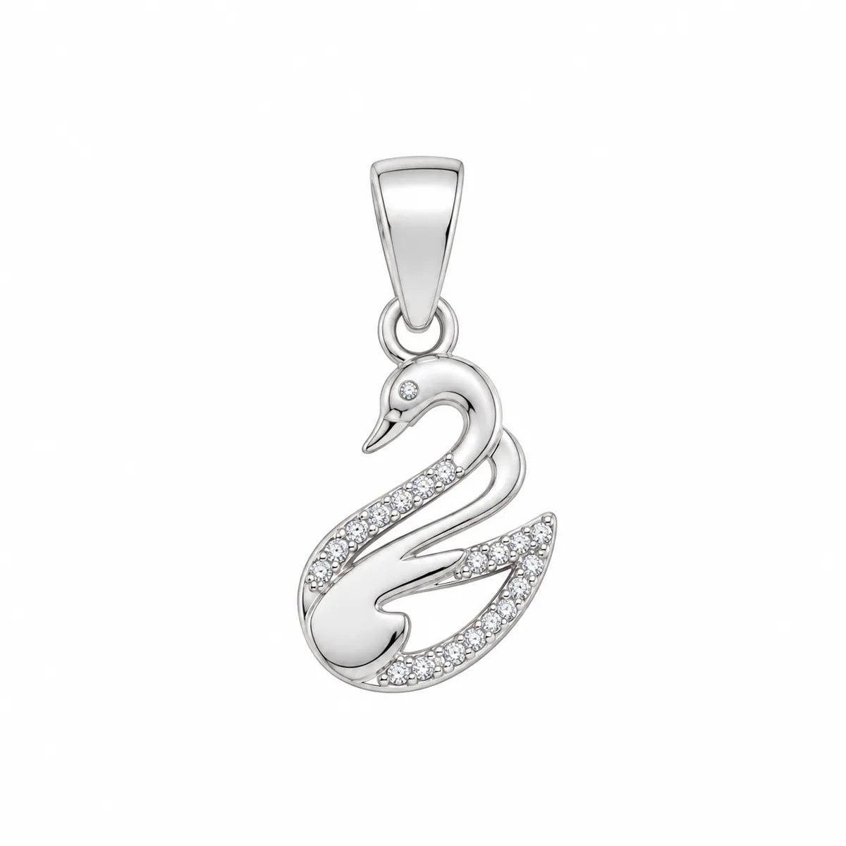 The Graceful Swan Pavé Pendant - made with 925 Silver