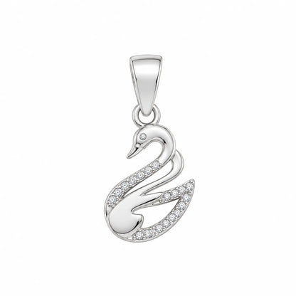 The Graceful Swan Pavé Pendant - made with 925 Silver