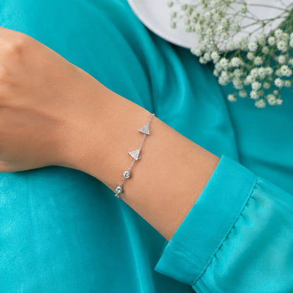 Geometric Charm Charm Bracelet - made with 925 Silver