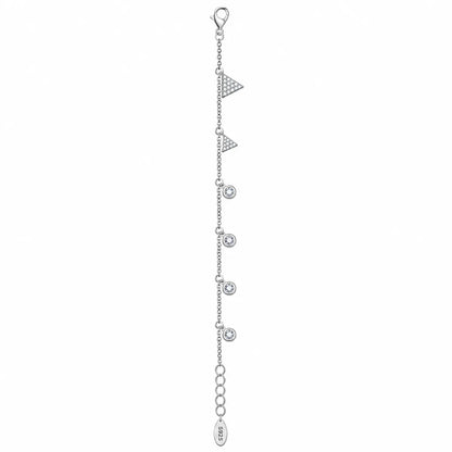 Geometric Charm Charm Bracelet - made with 925 Silver