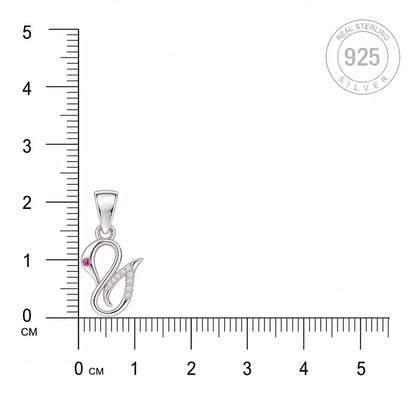 Serenade Pink Sapphire & Pavé Swan Charm - made with 925 Silver