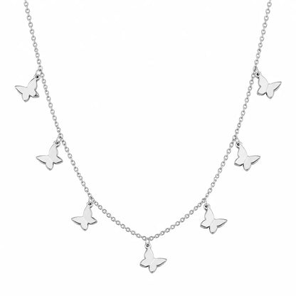 Multi-Butterfly Charm Necklace - made with 925 Silver