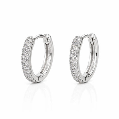 Tivara Mens Two Line Hoop Earrings - Single - Made with 925 Silver