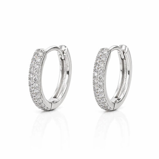 Tivara Mens Two Line Hoop Earrings - Single - Made with 925 Silver