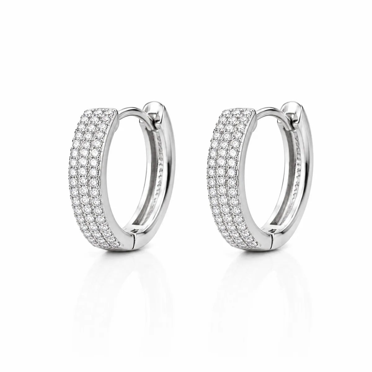 Tivara  Mens Three Line Hoop Earrings - Single - Made with 925 Silver