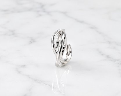 Intertwined High-Polish 925 Silver Earrings