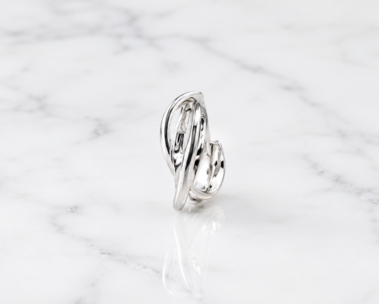 Intertwined High-Polish 925 Silver Earrings