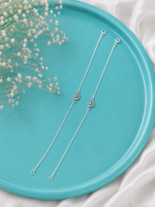 Half Sun Charm Anklet - 925 Silver - Single