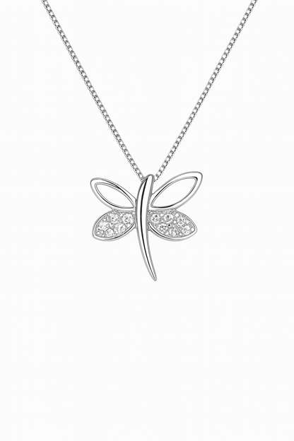 Dragonfly Elegance Pendant in 925 Sterling Silver
