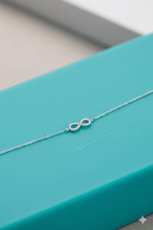 Silver Infinity Anklet -Single- 925 Sterling Silver