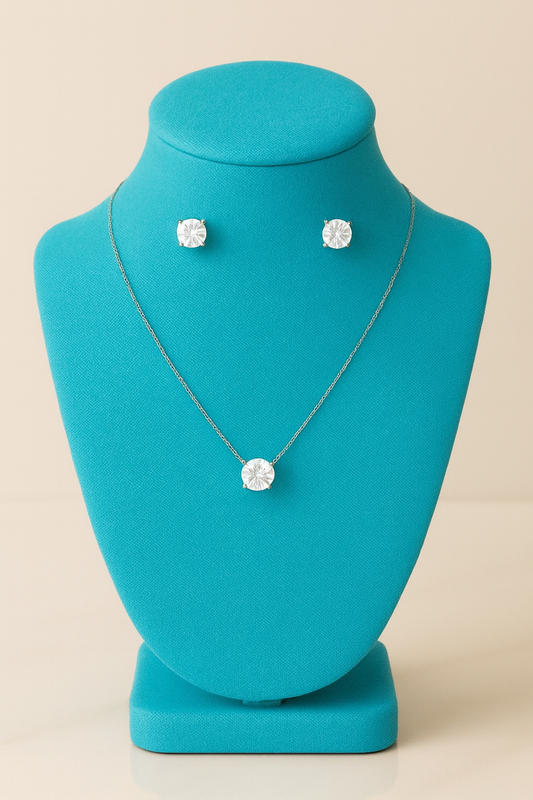 Classic Solitaire Diamond Set - 925 Silver