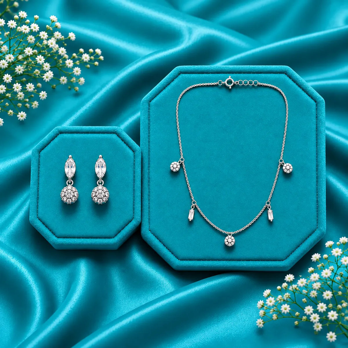 Aurora Charm Necklace Set – 925 Sterling Silver