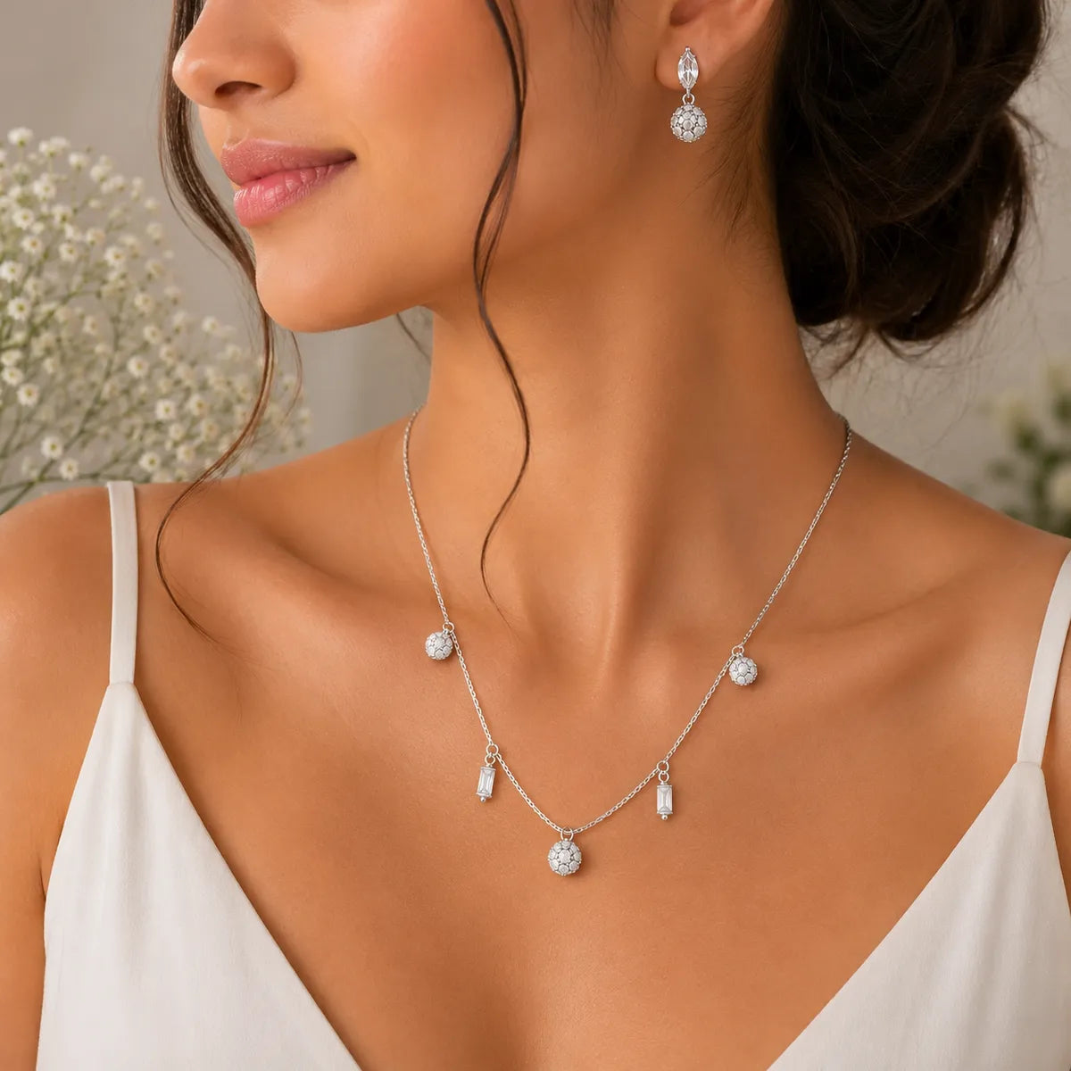 Aurora Charm Necklace Set – 925 Sterling Silver