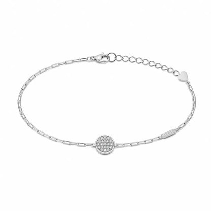 Celestial Disc & Bar Link Bracelet - made with 925 Silver