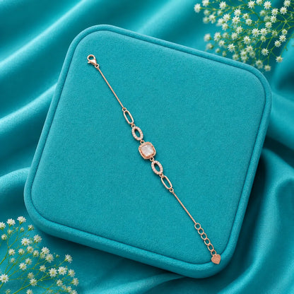 Vintage Mother-of-Pearl Elegance Bracelet - Rose Gold - made with 925 Silver