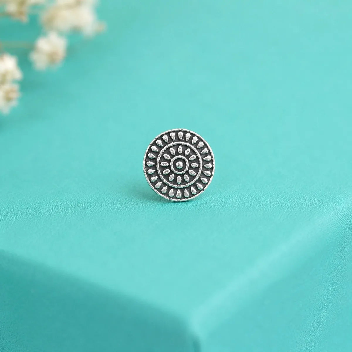 Tivara Sunburst Mandala Nose Stud - Made with 925 Silver