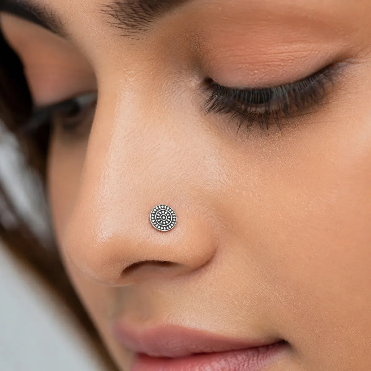 Tivara Sunburst Mandala Nose Stud - Made with 925 Silver