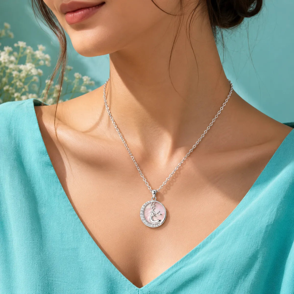 Enchanted Moonlight Pendant Necklace - made with 925 Silver
