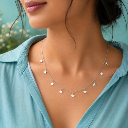 Starlight Charm Necklace – 925 Sterling Silver