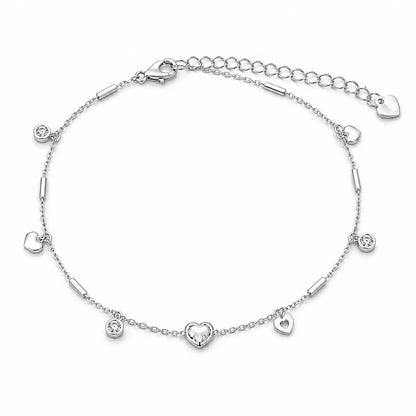 Sweetheart Bar & Disc Charm Bracelet - made with 925 Silver