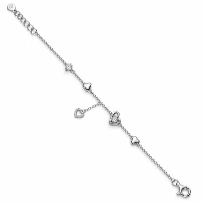 Queen of Hearts Dangle Bracelet - made with 925 Silver