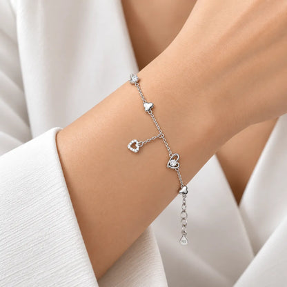 Queen of Hearts Dangle Bracelet - made with 925 Silver