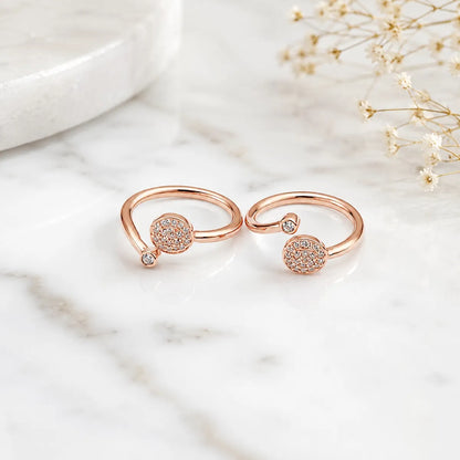Celestial Circle Open Toe Ring - Rose gold - Made with 925 Silver