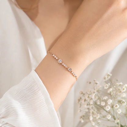 Cascading Horizon Crystal Bracelet - Rose Gold - made with 925 Silver