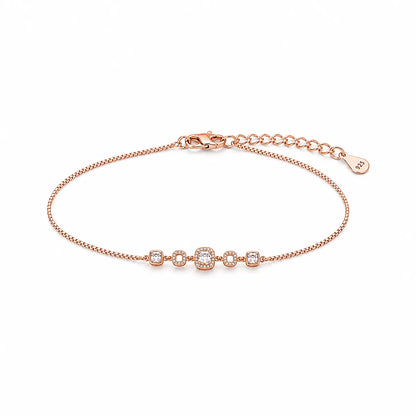 The Halo Station Bracelet - Rose Gold - made with 925 Silver