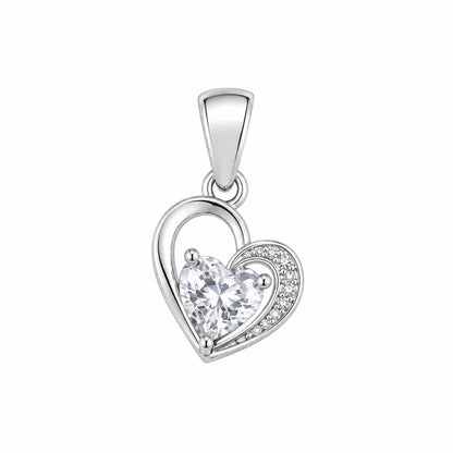The Heart-in-Heart Solitaire Pendant - made with 925 Silver