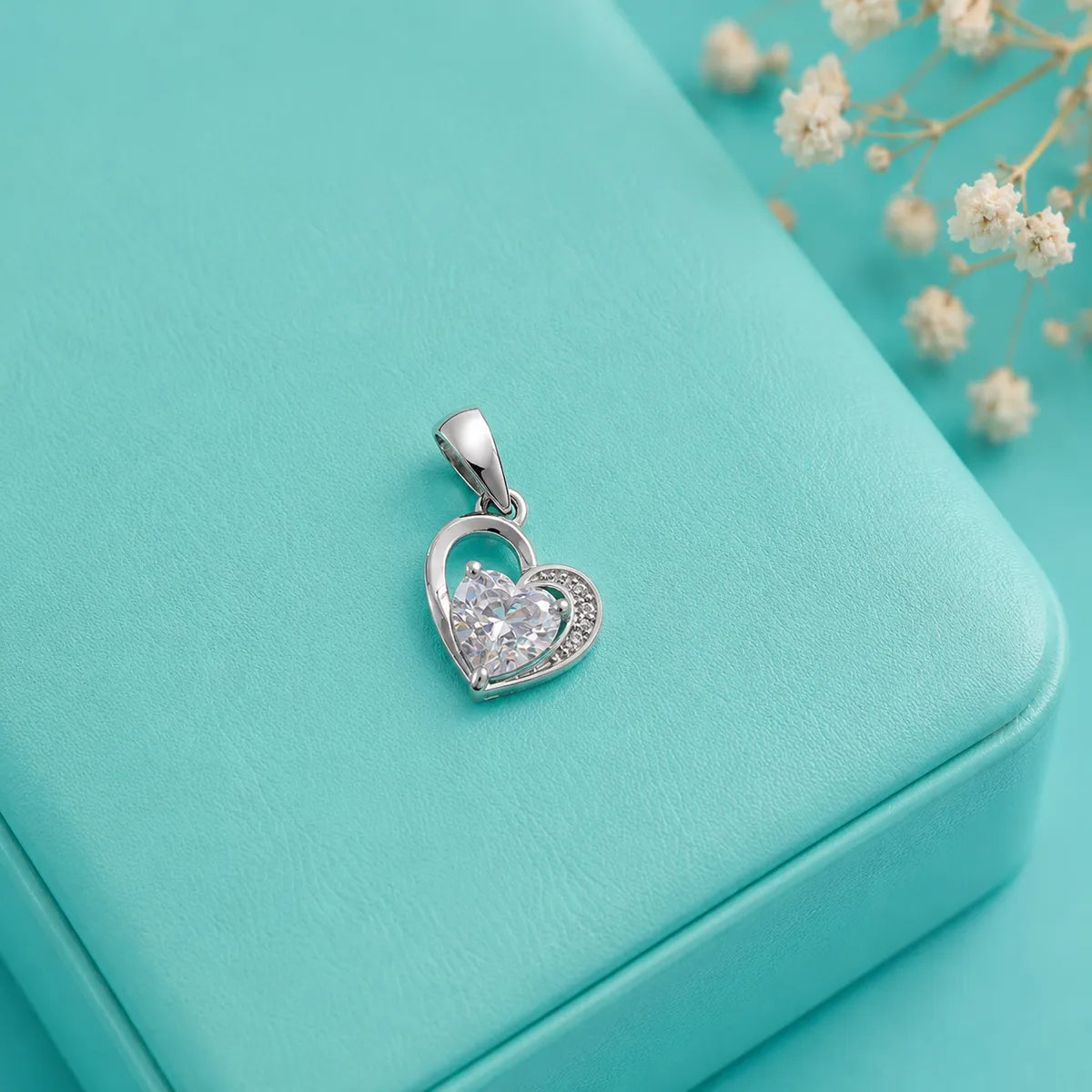 The Heart-in-Heart Solitaire Pendant - made with 925 Silver