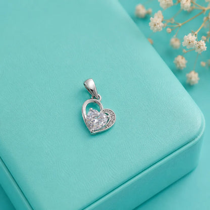 The Heart-in-Heart Solitaire Pendant - made with 925 Silver