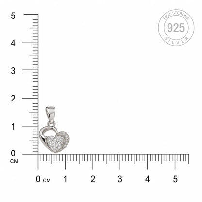 The Heart-in-Heart Solitaire Pendant - made with 925 Silver